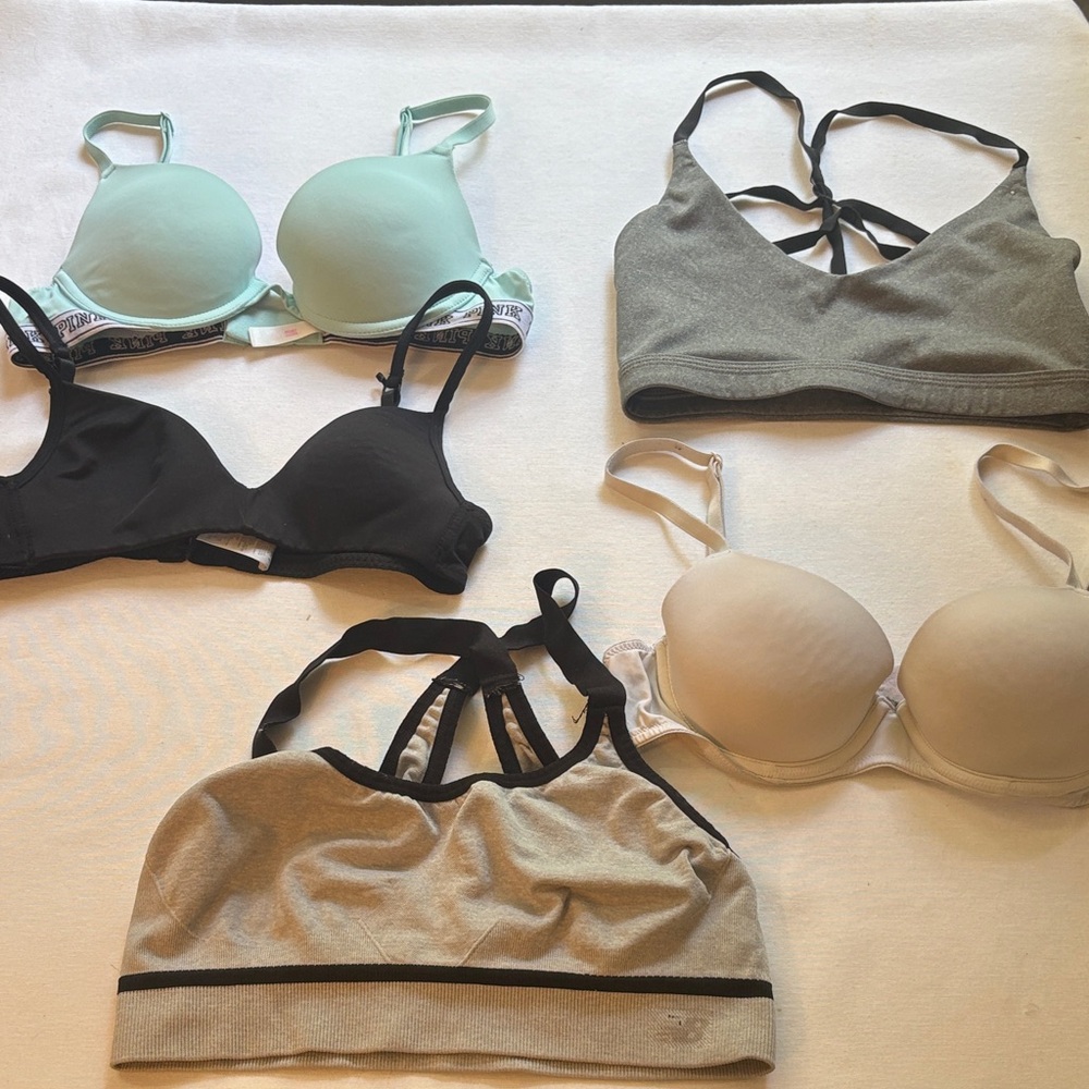 Elegant Women's Bra Set - Black, Gray, Cream, Mint